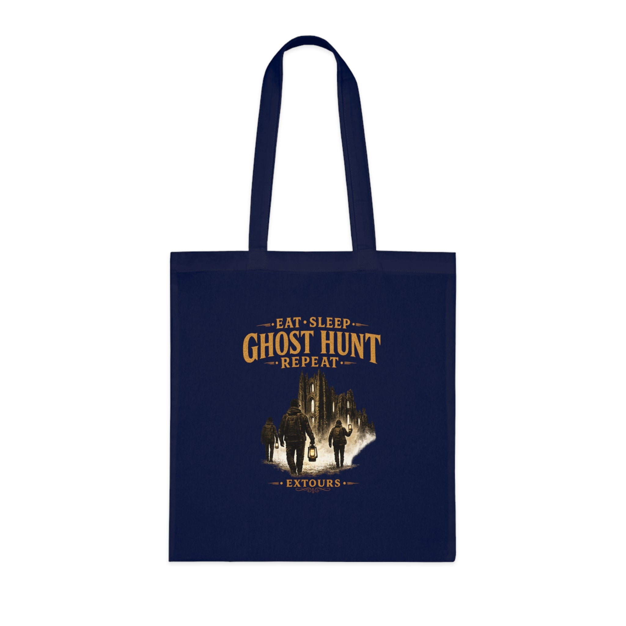 Eat Sleep Ghost Hunt Repeat Tote Bag — Paranormal Investigation Cotton Tote for Ghost Hunters
