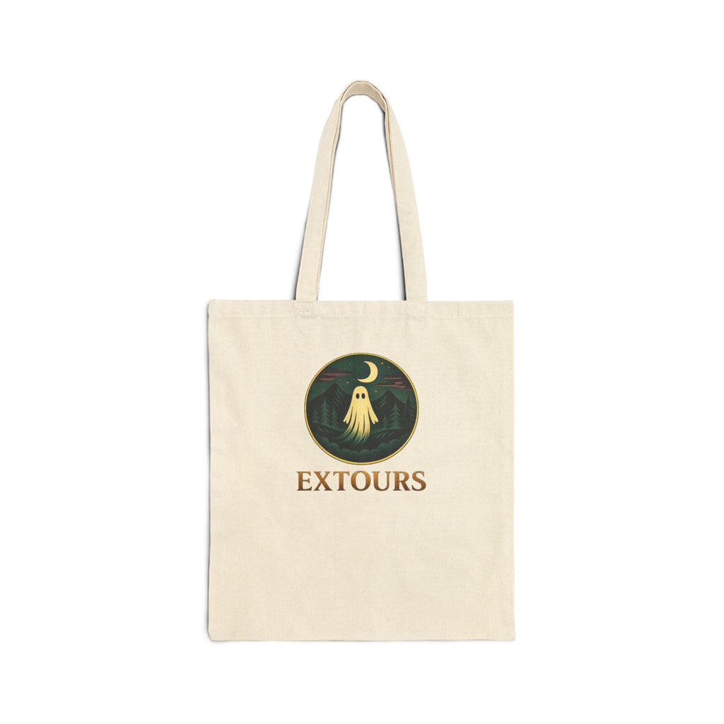 Extours Ghost Moon Canvas Tote Bag — Travel & Adventure Eco Shopping Tote