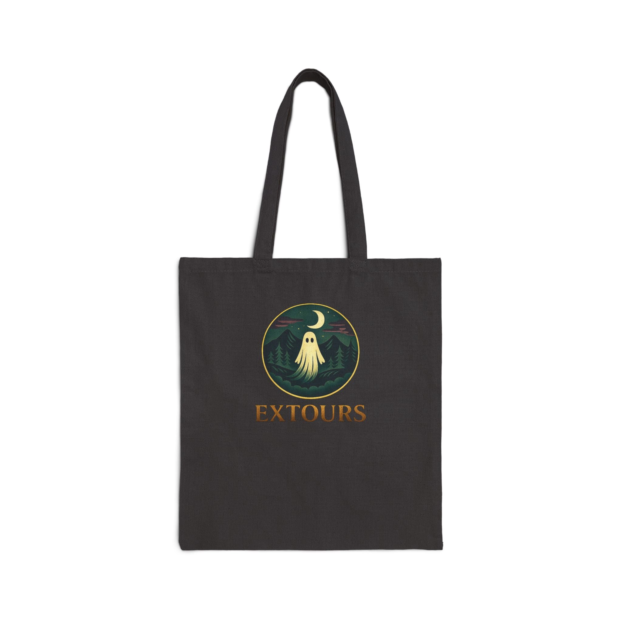 Extours Ghost Moon Canvas Tote Bag — Travel & Adventure Eco Shopping Tote