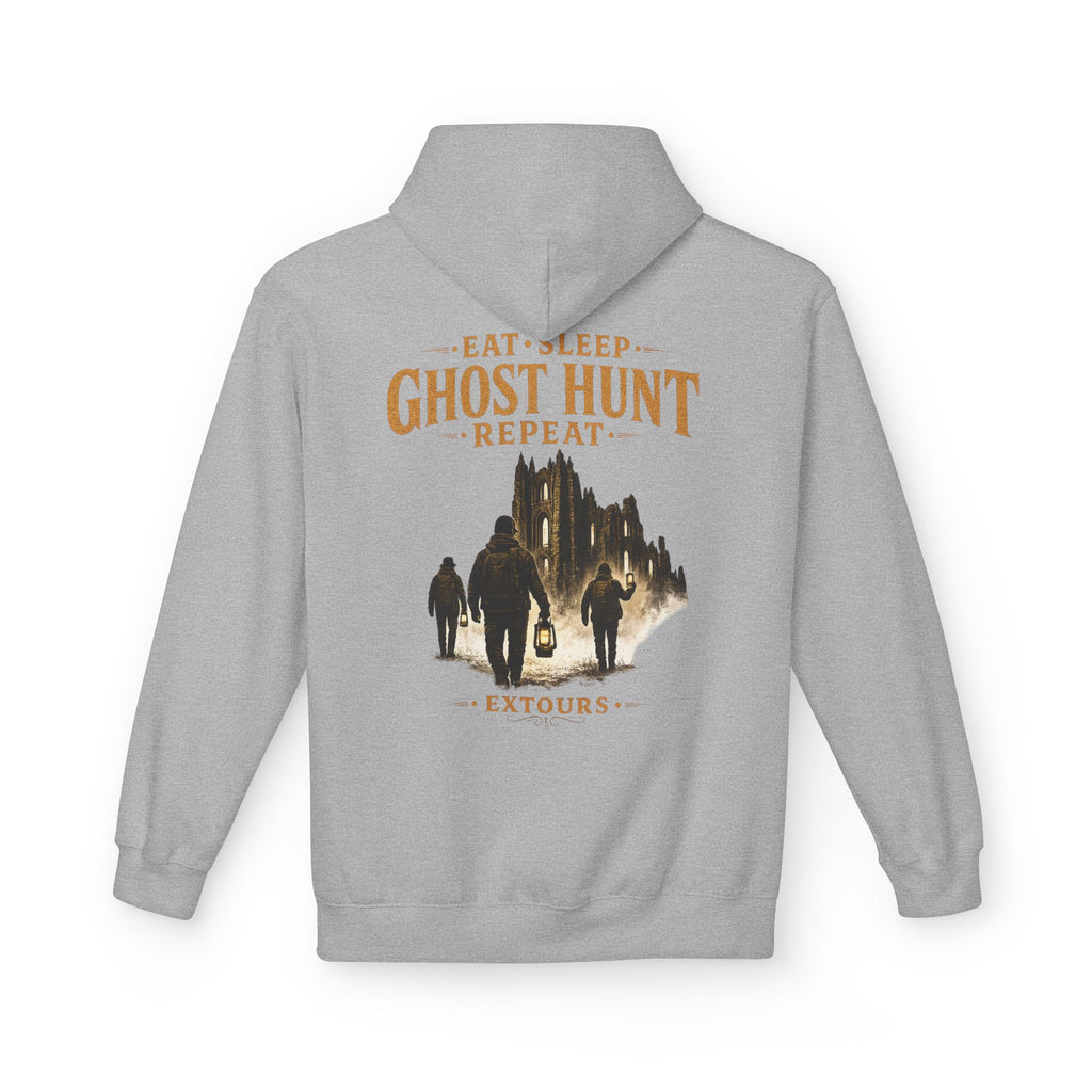 Ghost Hunter Hoodie – "Eat Sleep Ghost Hunt Repeat" Paranormal Adventure Pullover