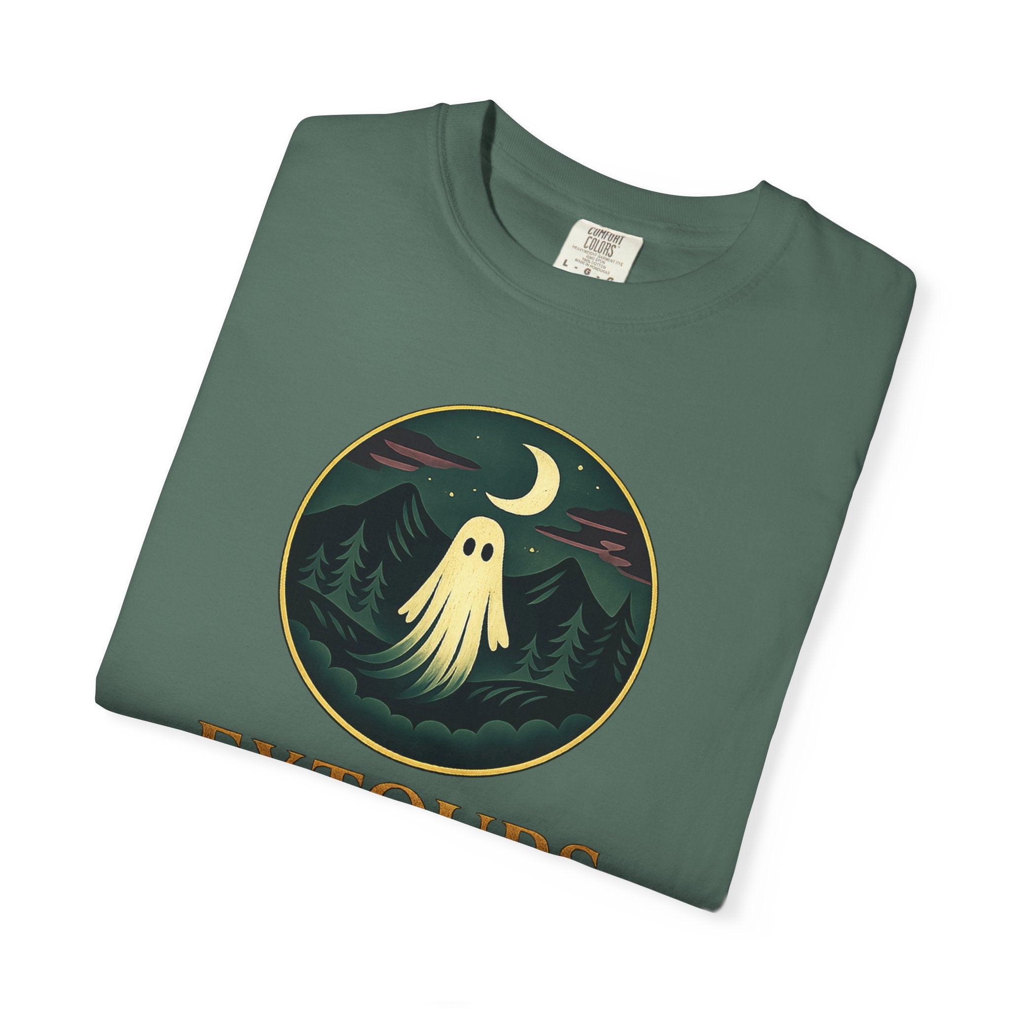 Ghost Camp Tee – Retro Night Forest Graphic T-Shirt (EXTOURS)