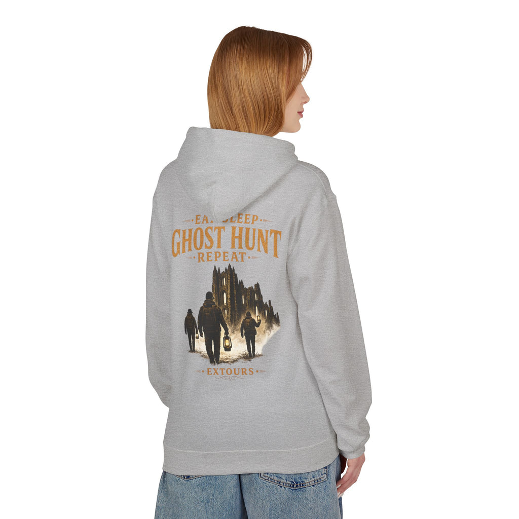 Ghost Hunter Hoodie – "Eat Sleep Ghost Hunt Repeat" Paranormal Adventure Pullover