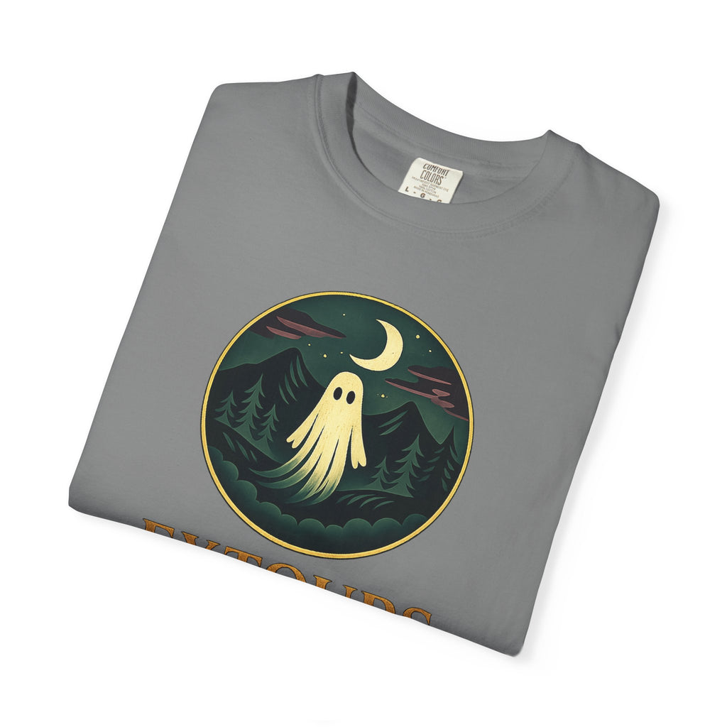 Ghost Camp Tee – Retro Night Forest Graphic T-Shirt (EXTOURS)