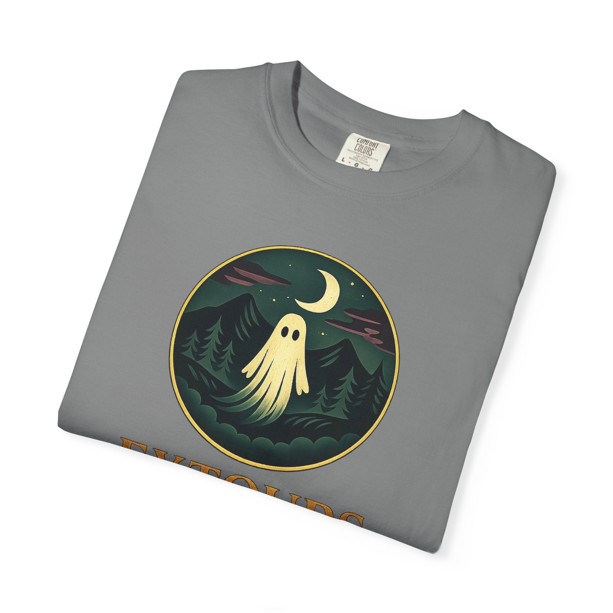 Ghost Camp Tee – Retro Night Forest Graphic T-Shirt (EXTOURS)