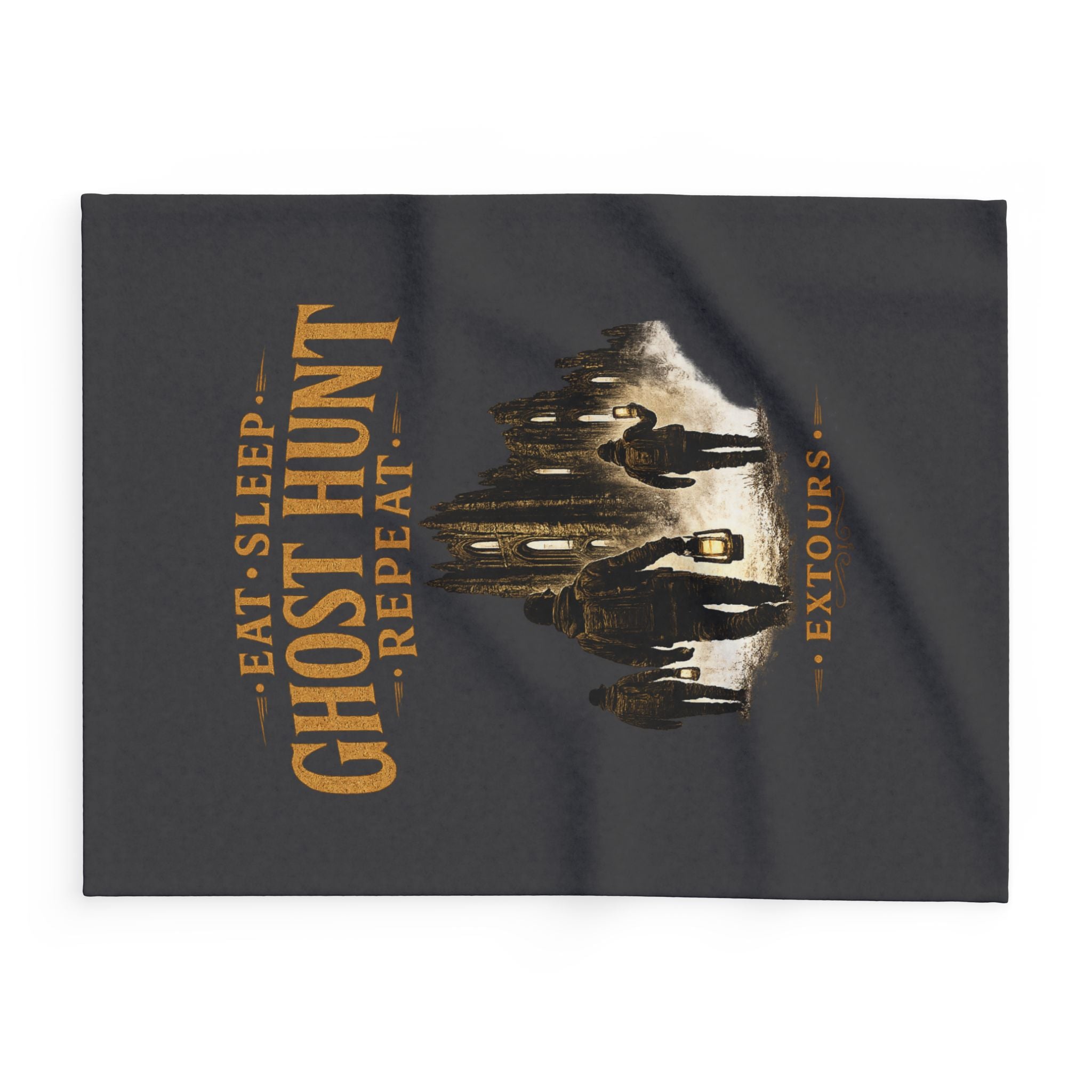 Ghost Hunt Fleece Blanket — "Eat Sleep Ghost Hunt Repeat" Paranormal Keepsake Blanket