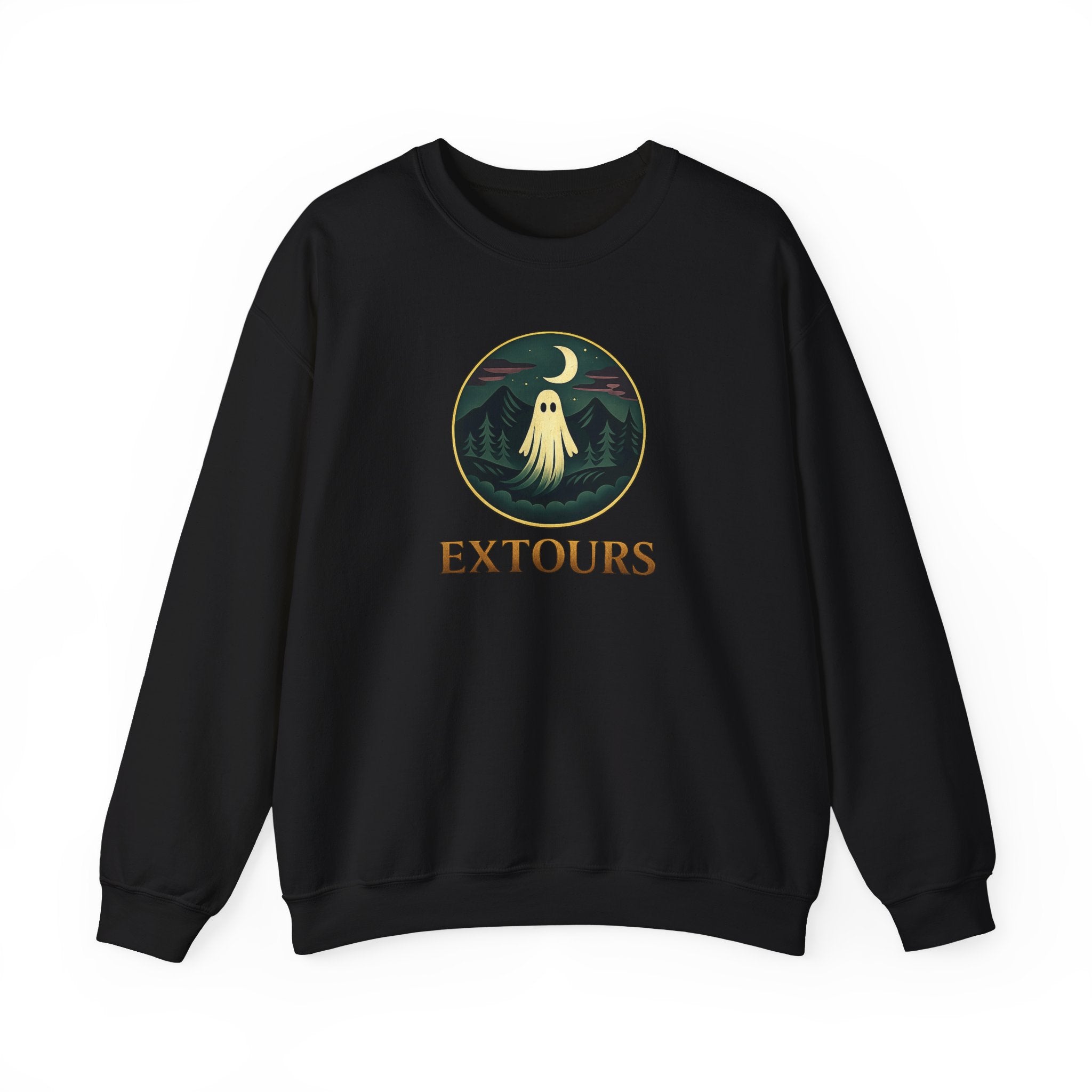 Crewneck Sweatshirt — 'Extours' Ghost Nightscape Graphic