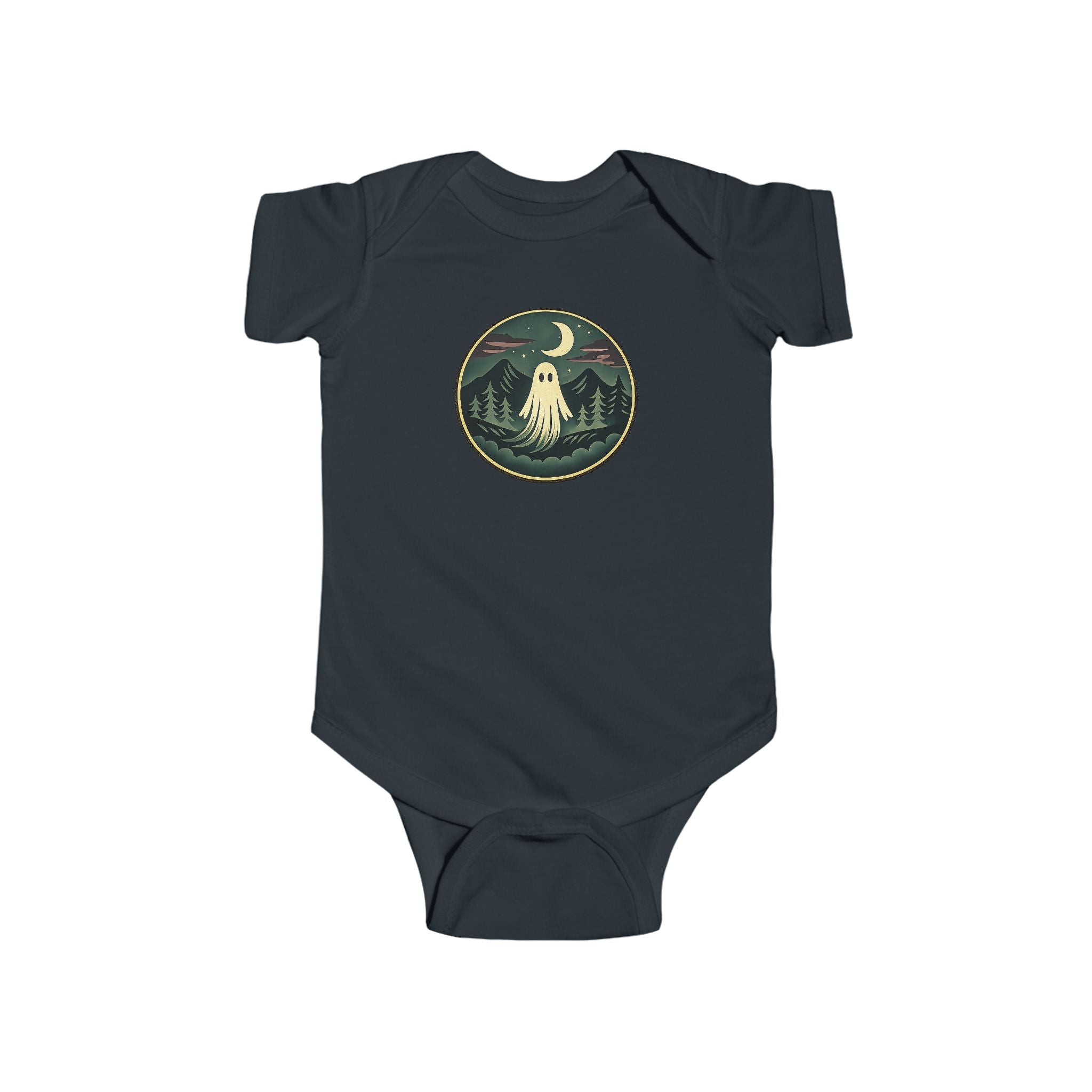 Ghost Moon Baby Bodysuit — Woodland Infant Onesie