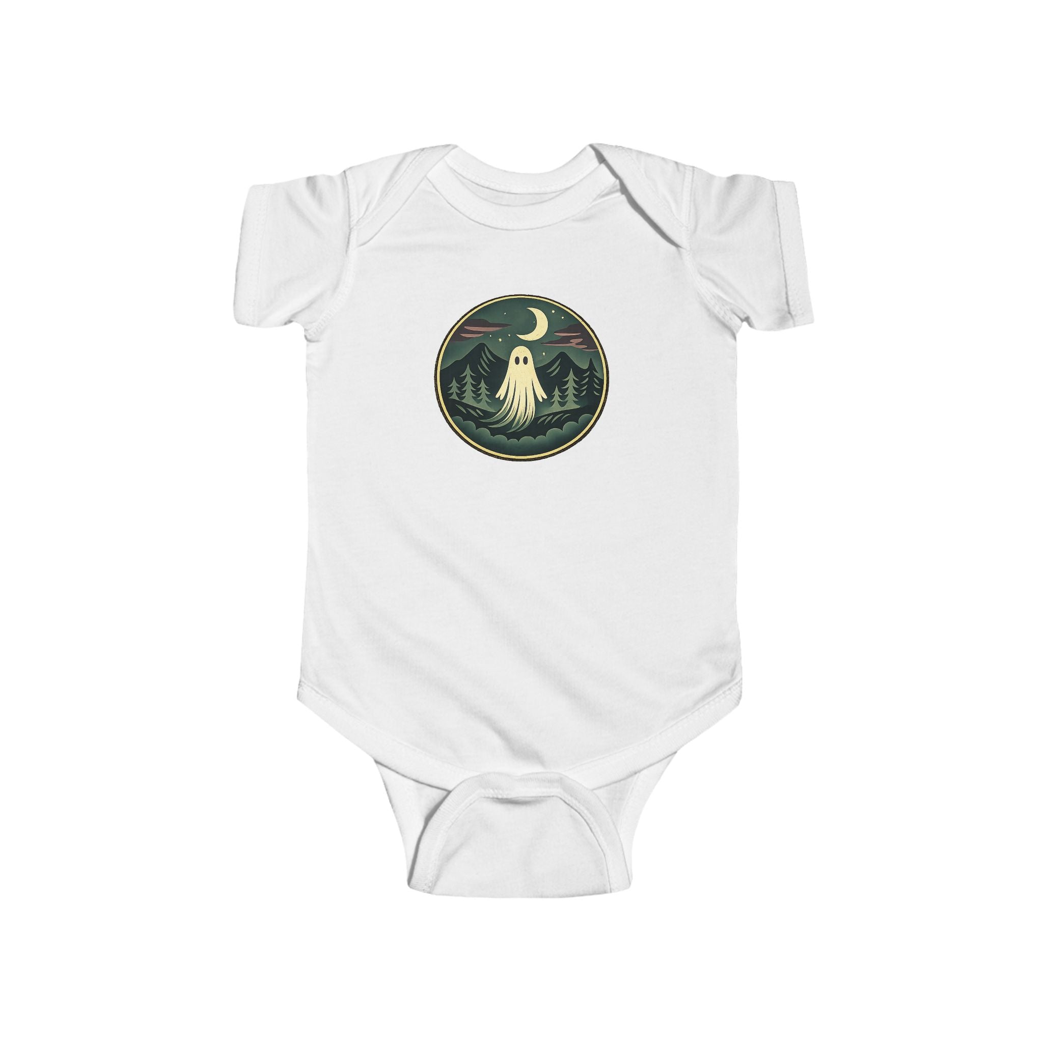 Ghost Moon Baby Bodysuit — Woodland Infant Onesie