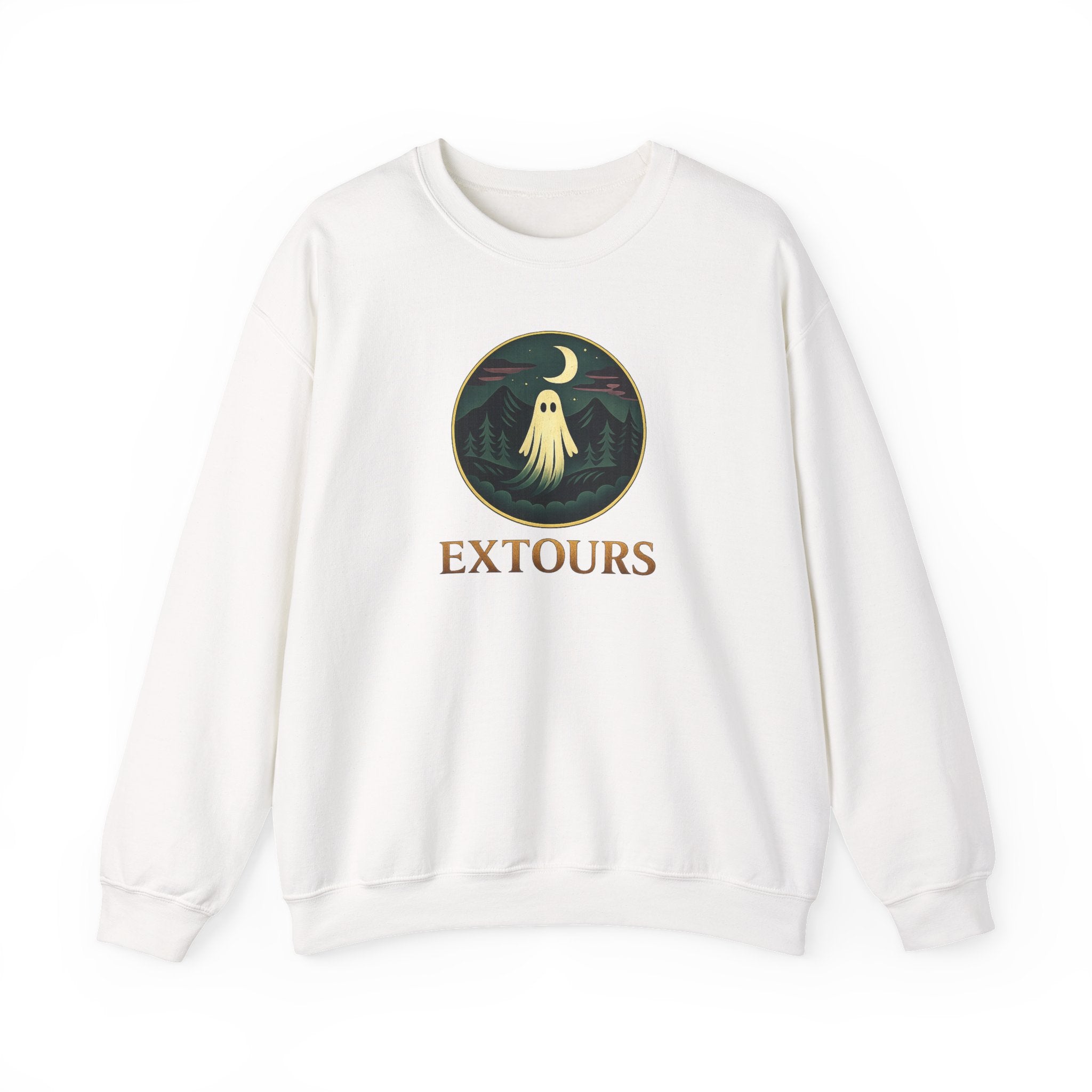 Crewneck Sweatshirt — 'Extours' Ghost Nightscape Graphic