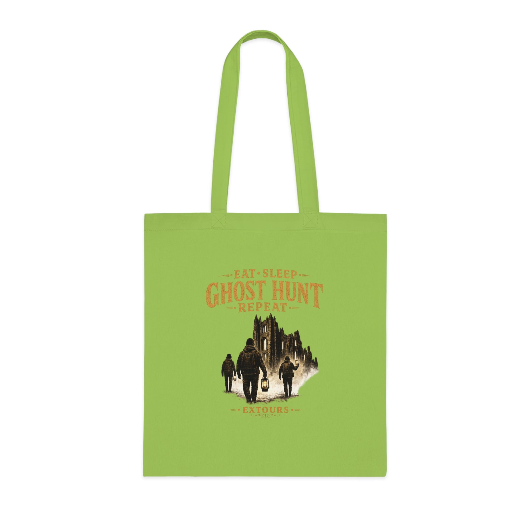 Eat Sleep Ghost Hunt Repeat Tote Bag — Paranormal Investigation Cotton Tote for Ghost Hunters