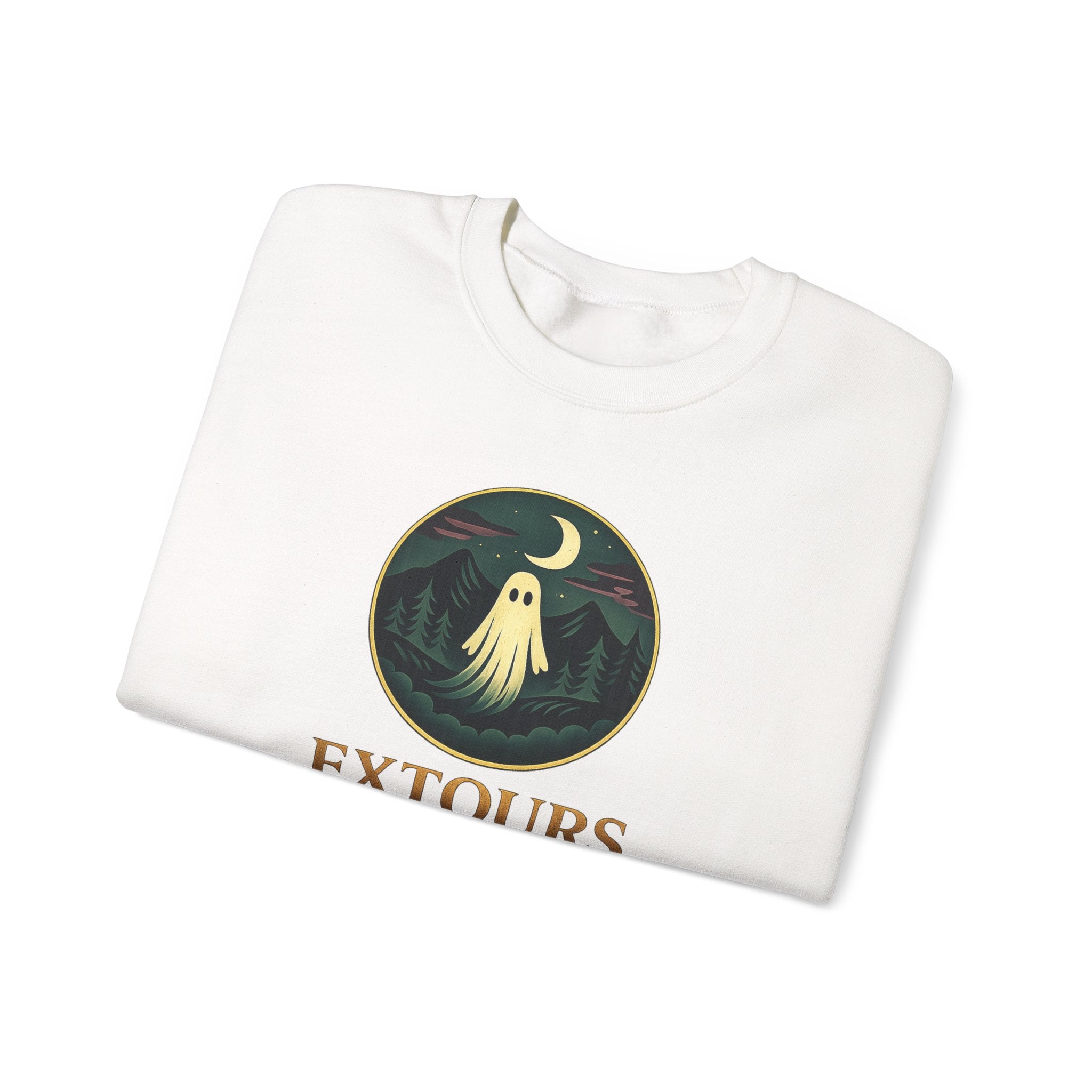 Crewneck Sweatshirt — 'Extours' Ghost Nightscape Graphic