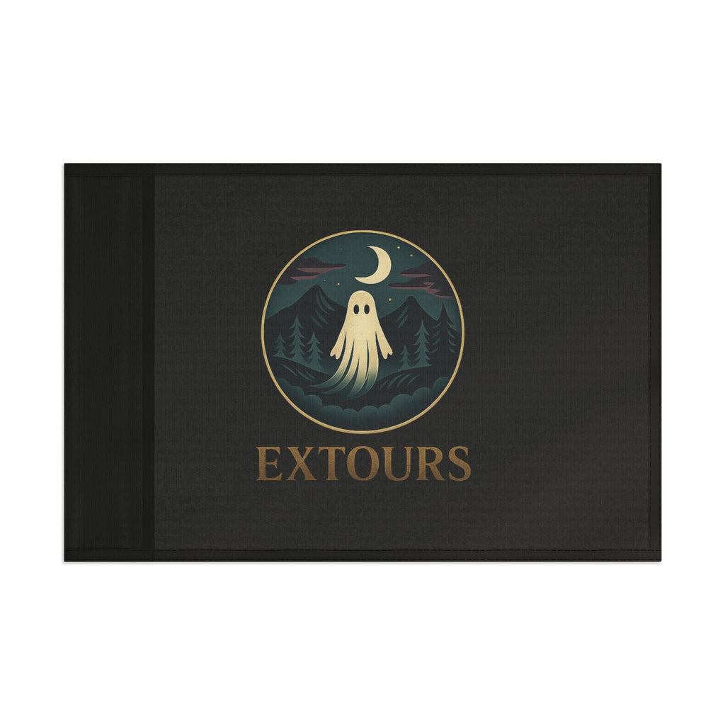 Ghost Night Camping Flag — 'EXTOURS' Outdoor Adventure Banner