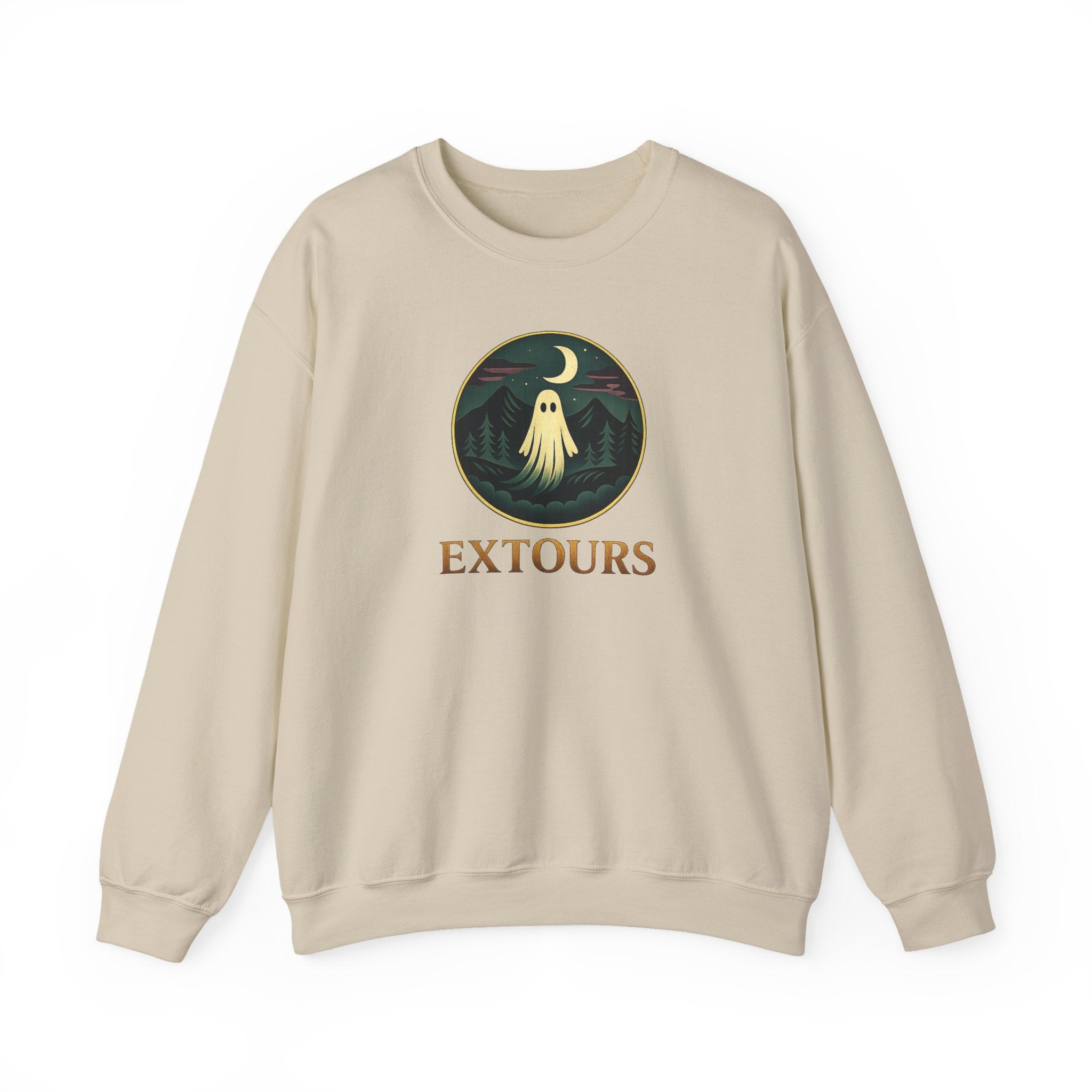 Crewneck Sweatshirt — 'Extours' Ghost Nightscape Graphic