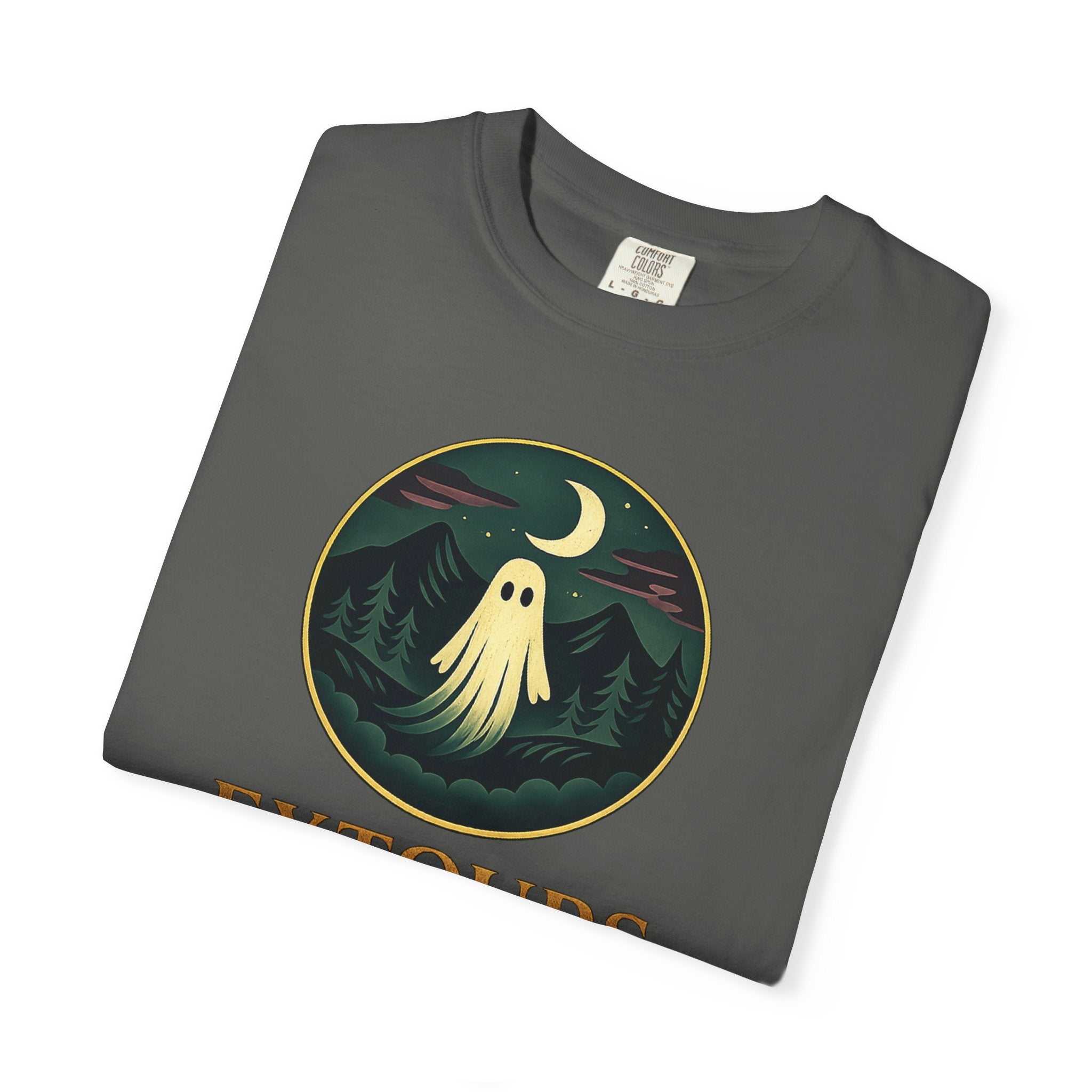 Ghost Camp Tee – Retro Night Forest Graphic T-Shirt (EXTOURS)