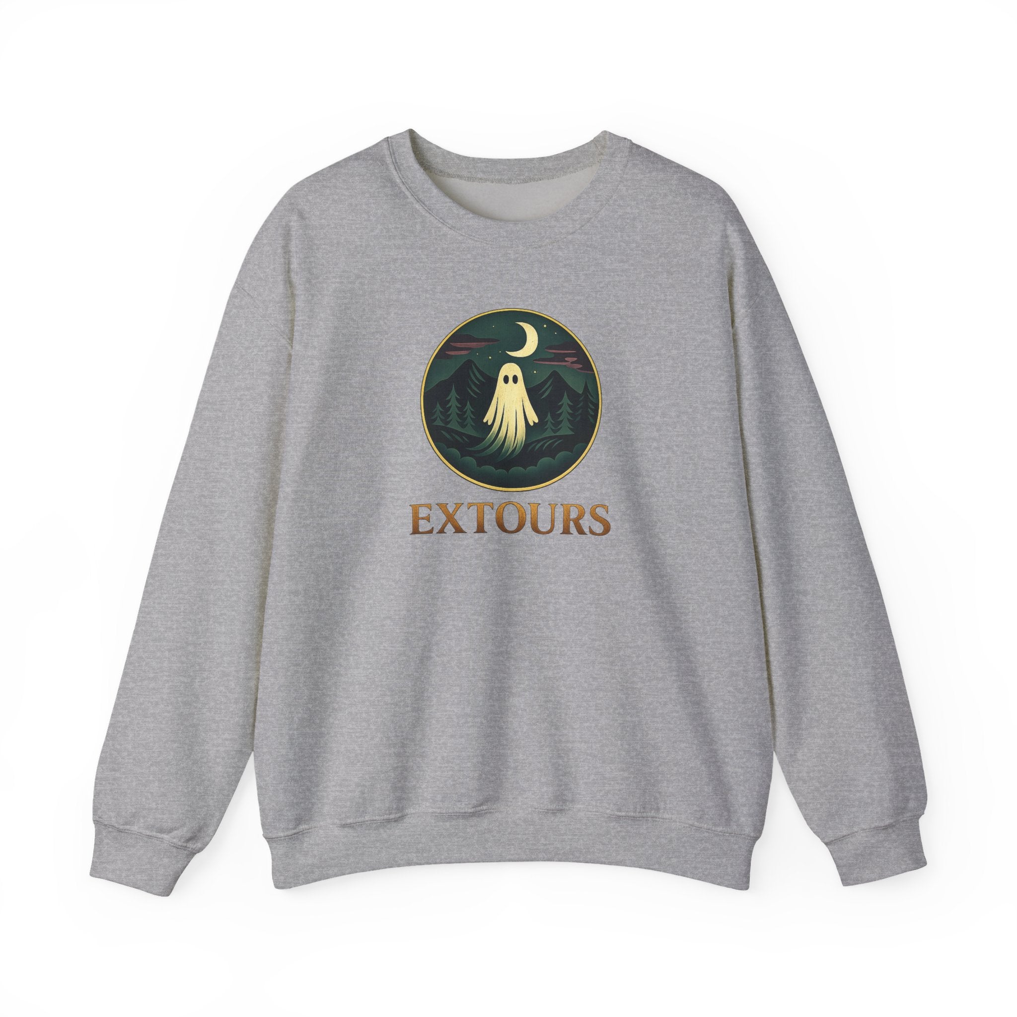Crewneck Sweatshirt — 'Extours' Ghost Nightscape Graphic