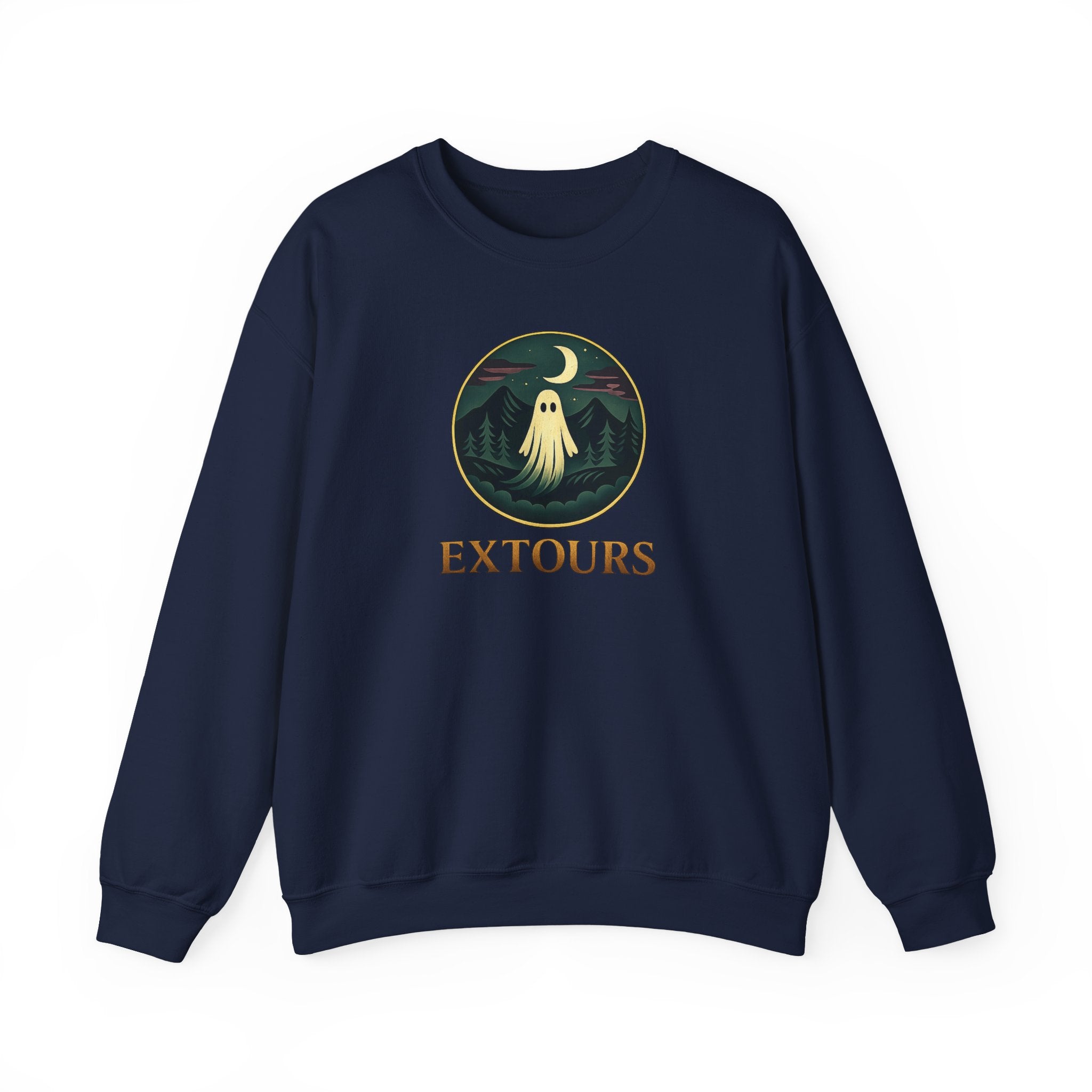 Crewneck Sweatshirt — 'Extours' Ghost Nightscape Graphic