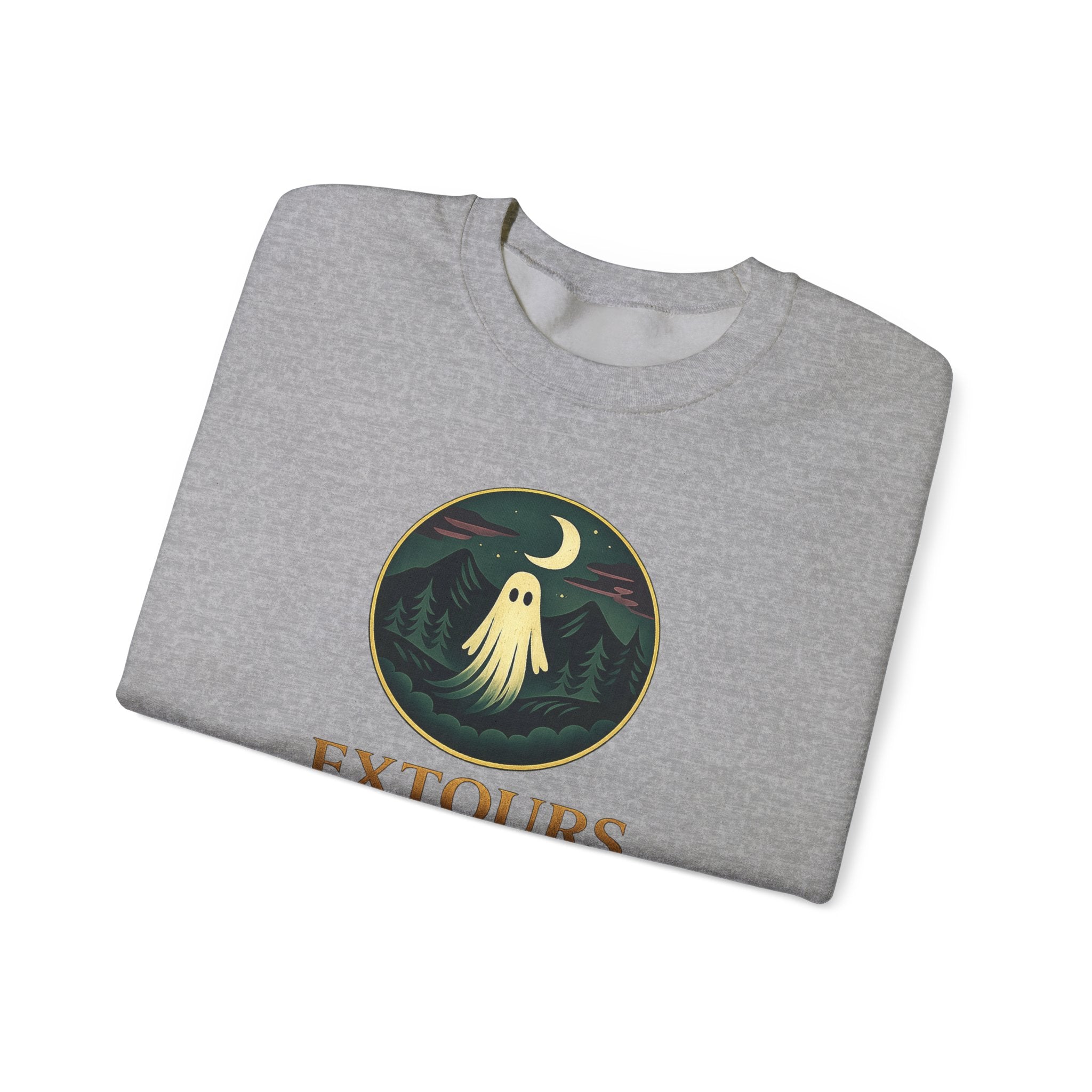 Crewneck Sweatshirt — 'Extours' Ghost Nightscape Graphic