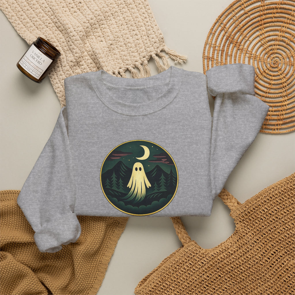 Crewneck Sweatshirt — 'Extours' Ghost Nightscape Graphic