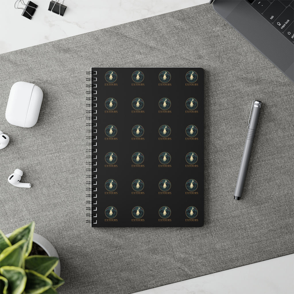 A5 Wirobound Notebook — Vintage Globe Pattern Lined Journal