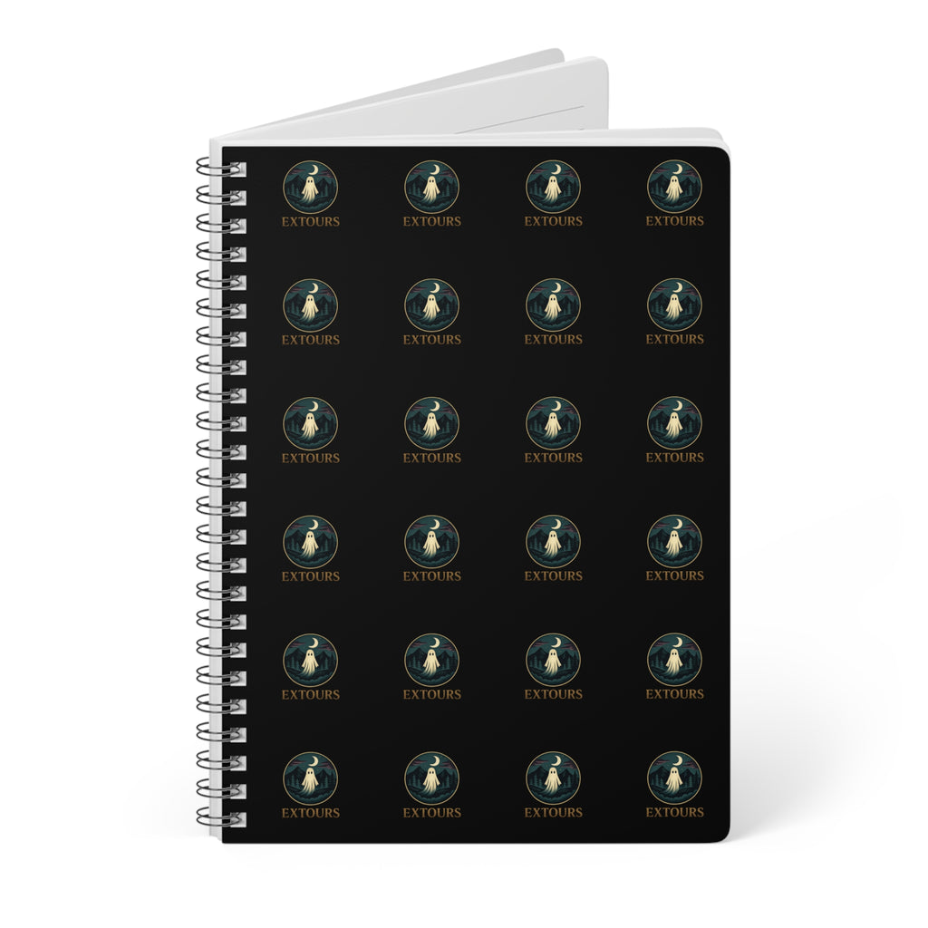 A5 Wirobound Notebook — Vintage Globe Pattern Lined Journal