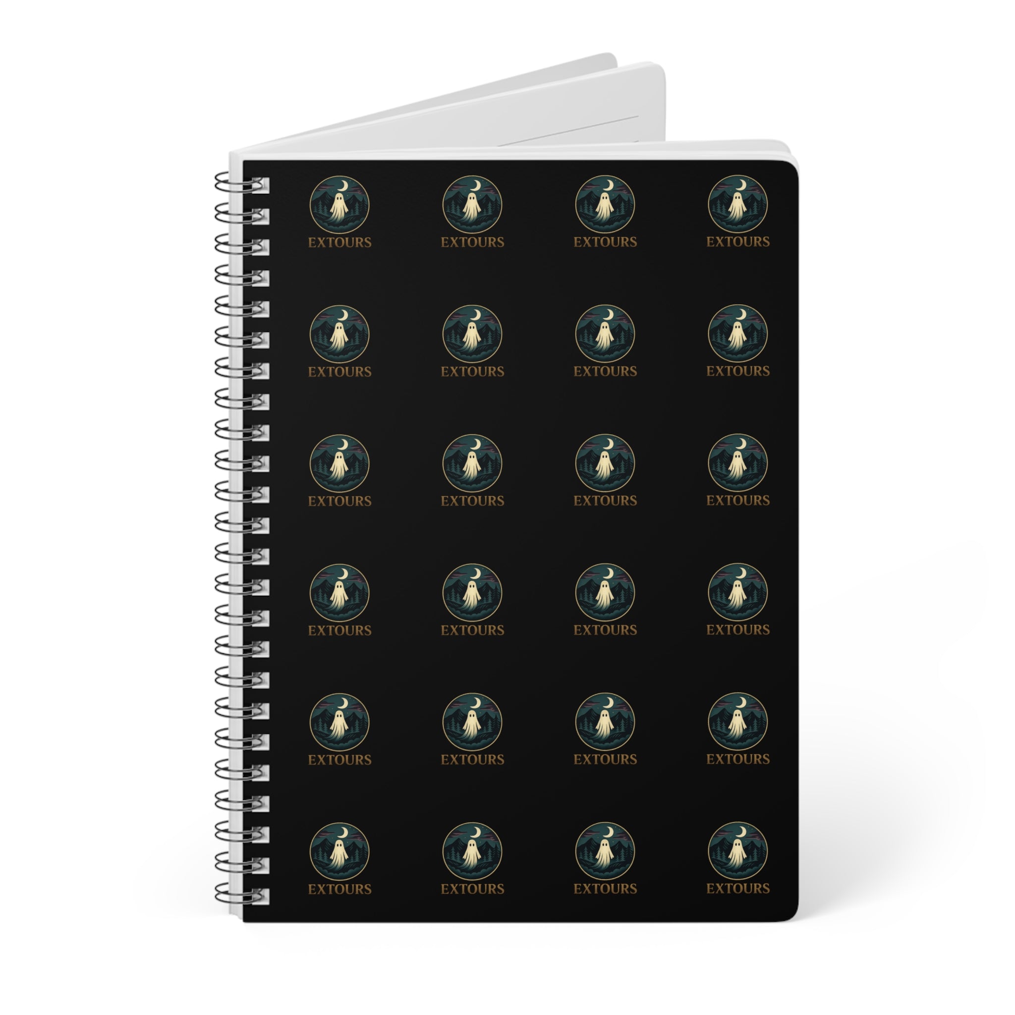 A5 Wirobound Notebook — Vintage Globe Pattern Lined Journal
