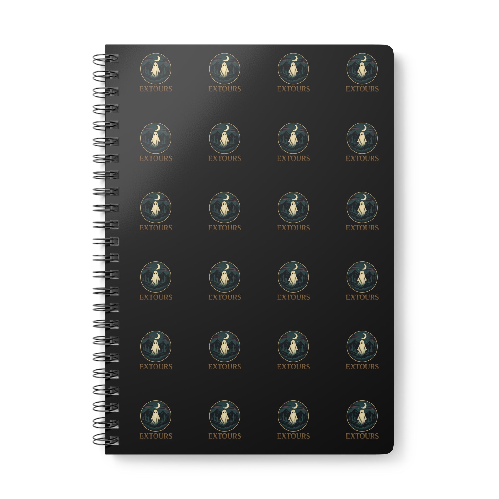 A5 Wirobound Notebook — Vintage Globe Pattern Lined Journal