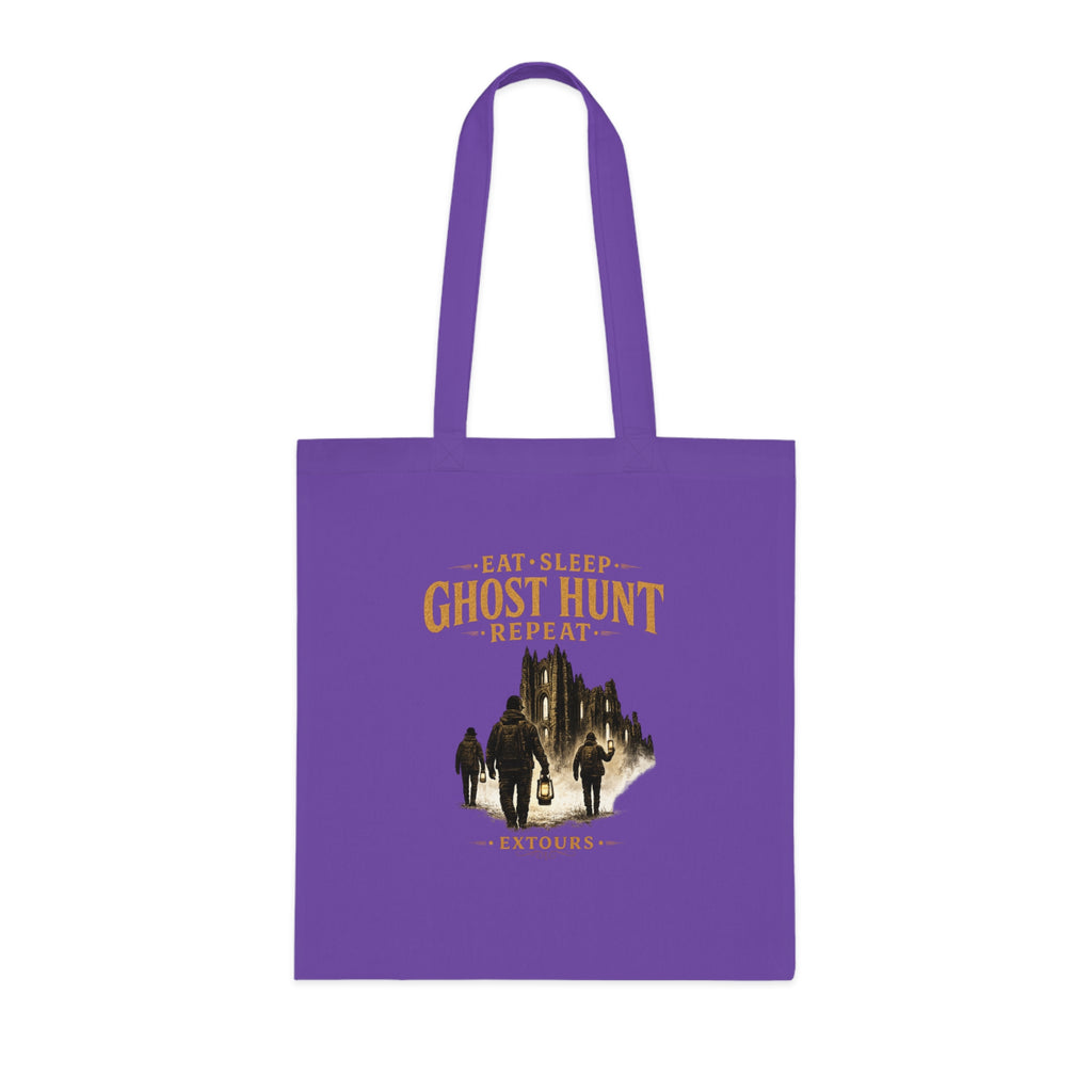Eat Sleep Ghost Hunt Repeat Tote Bag — Paranormal Investigation Cotton Tote for Ghost Hunters