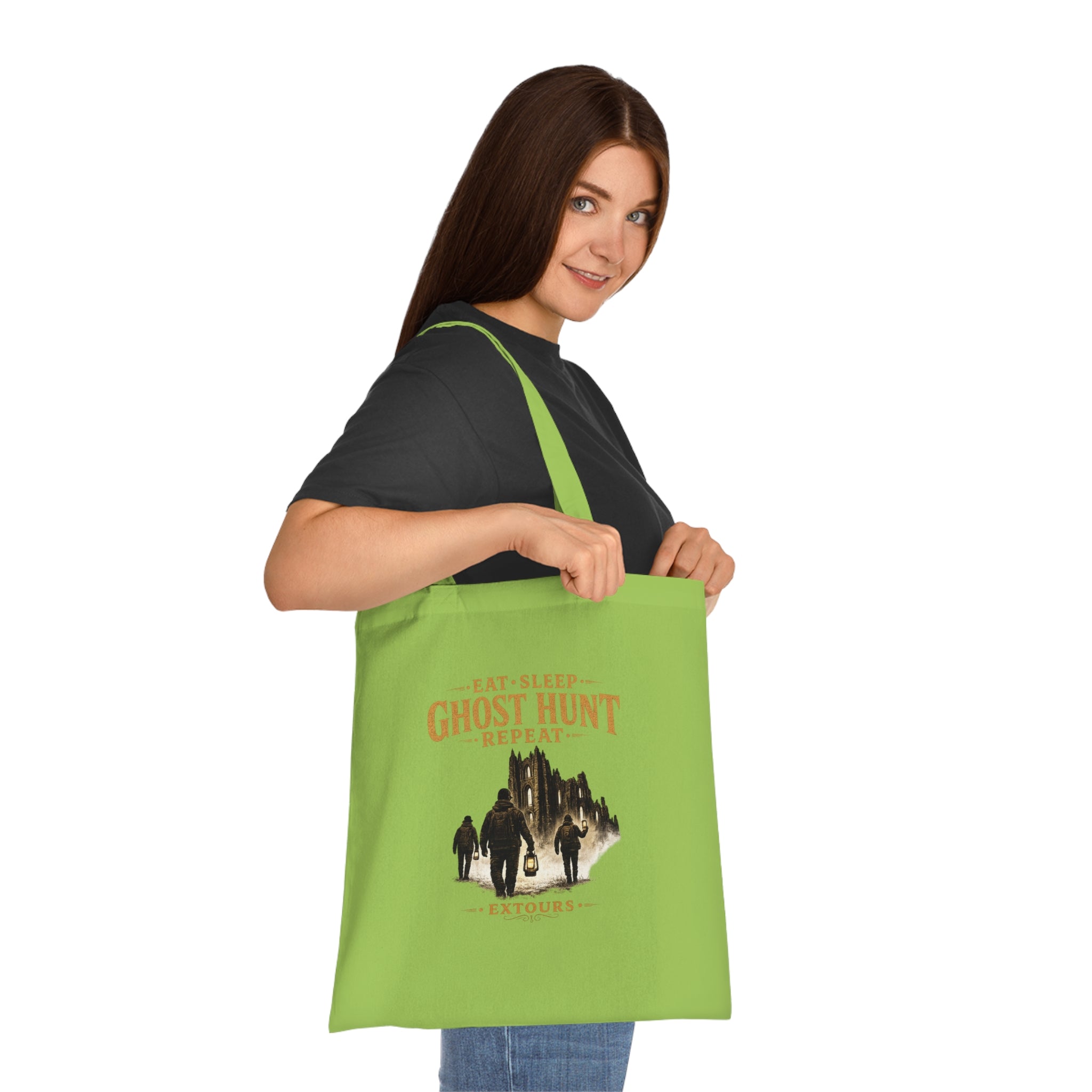 Eat Sleep Ghost Hunt Repeat Tote Bag — Paranormal Investigation Cotton Tote for Ghost Hunters
