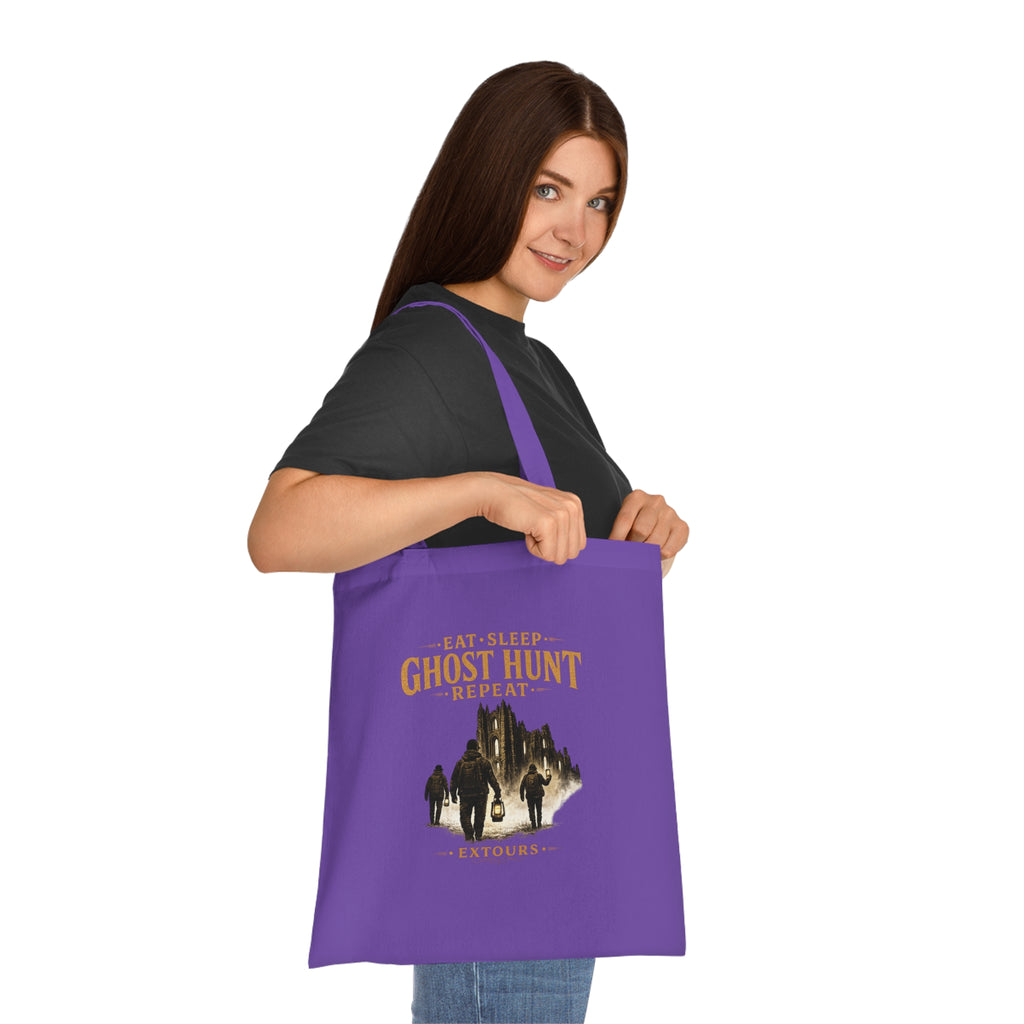 Eat Sleep Ghost Hunt Repeat Tote Bag — Paranormal Investigation Cotton Tote for Ghost Hunters