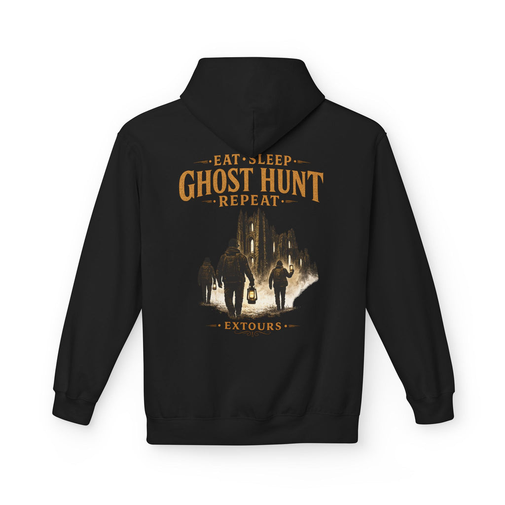Ghost Hunter Hoodie – "Eat Sleep Ghost Hunt Repeat" Paranormal Adventure Pullover