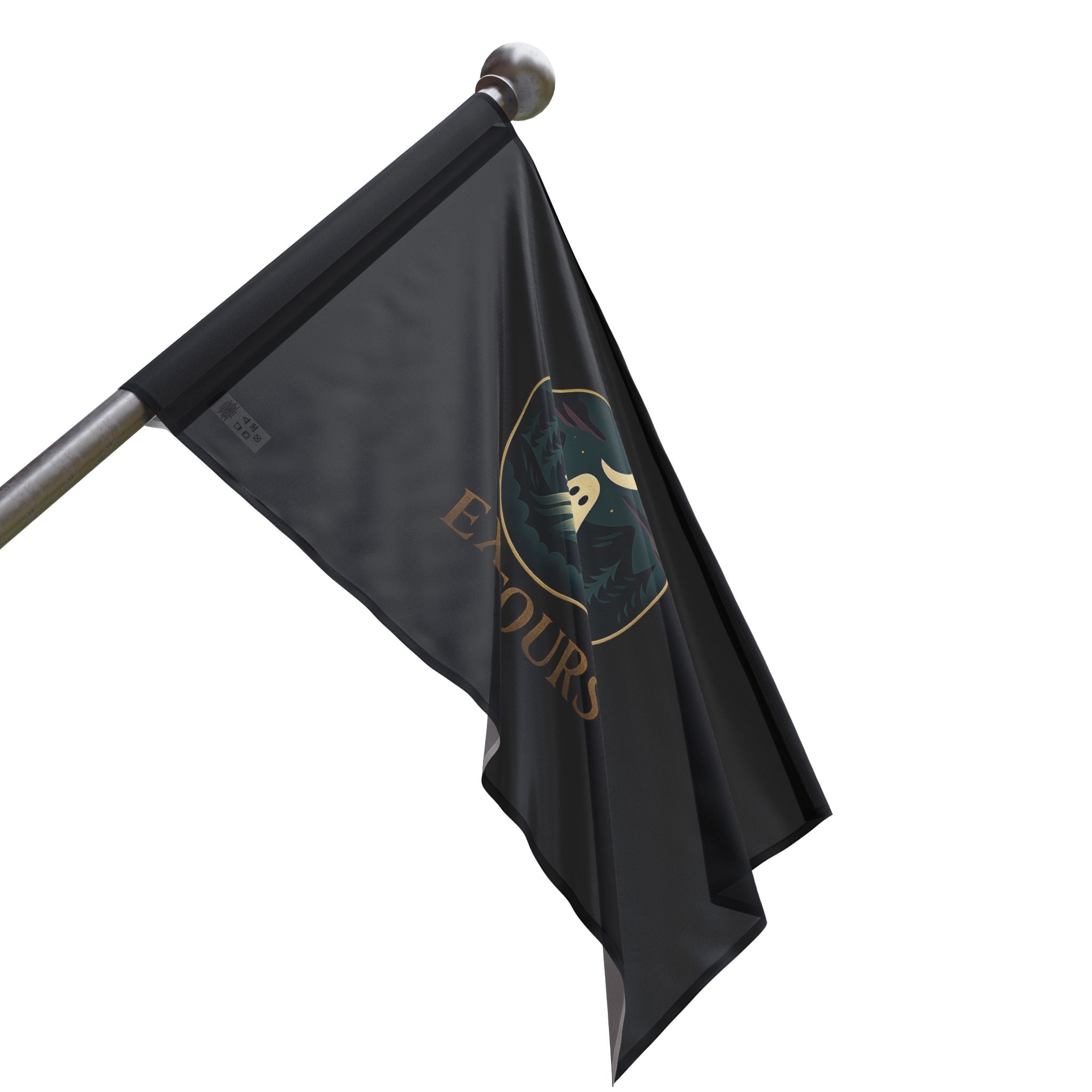 Ghost Night Camping Flag — 'EXTOURS' Outdoor Adventure Banner