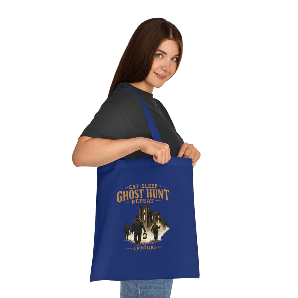 Eat Sleep Ghost Hunt Repeat Tote Bag — Paranormal Investigation Cotton Tote for Ghost Hunters